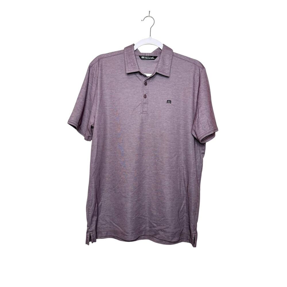 Travis Mathew Men's Large Purple Heathered‎ Polo Shirt Golf Casual Short Sleeve